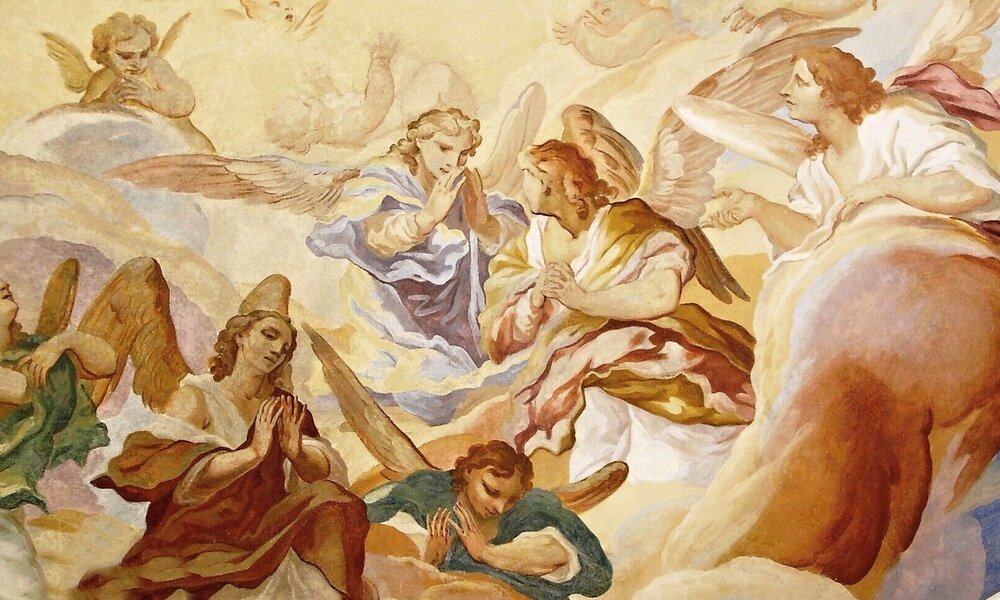 Andělský chór z fresky nad hlavním oltářem